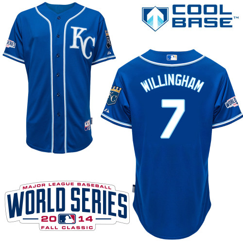 MLB Kansas City Royals #7 Willingham Blue 2014 World Series Jersey