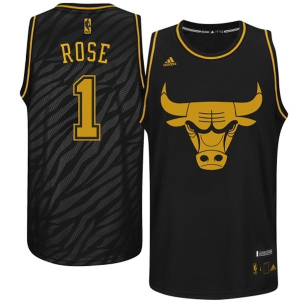 NBA Chicago Bulls #1 Rose Black Fashion Jersey