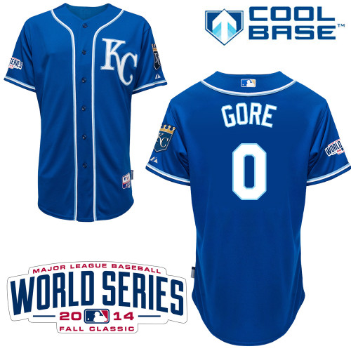 MLB Kansas City Royals #0 Gore Blue 2014 World Series Jersey