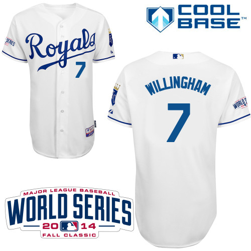 MLB Kansas City Royals #7 Willingham White 2014 World Series Jersey