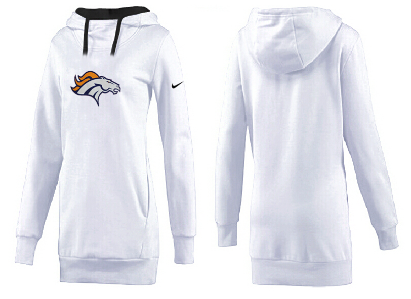 Denver Broncos Nike Womens All Time Performance Hoodie White Color