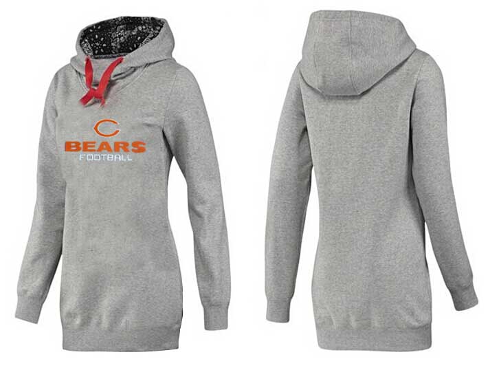 Nike Chicago Bears Womens All Time Performance Hoodie-Grey Color