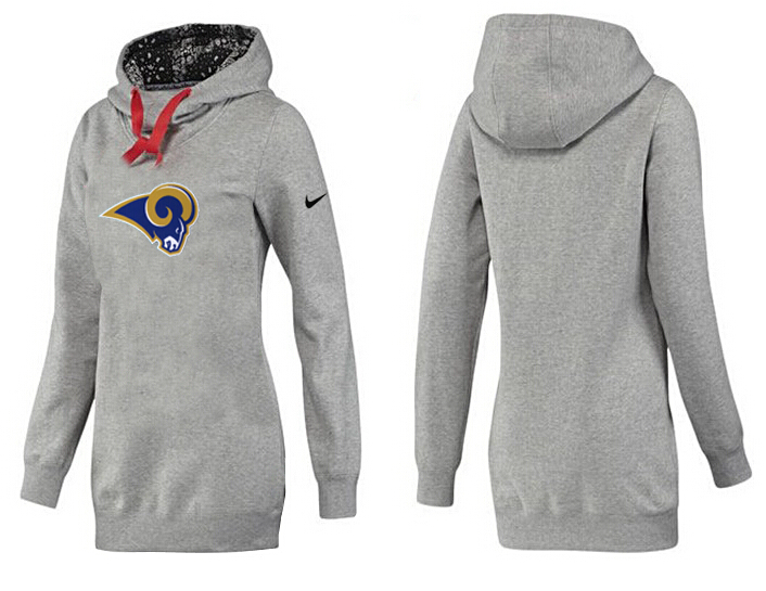 St. Louis Rams Nike Womens All Time Performance Hoodie-Grey Color