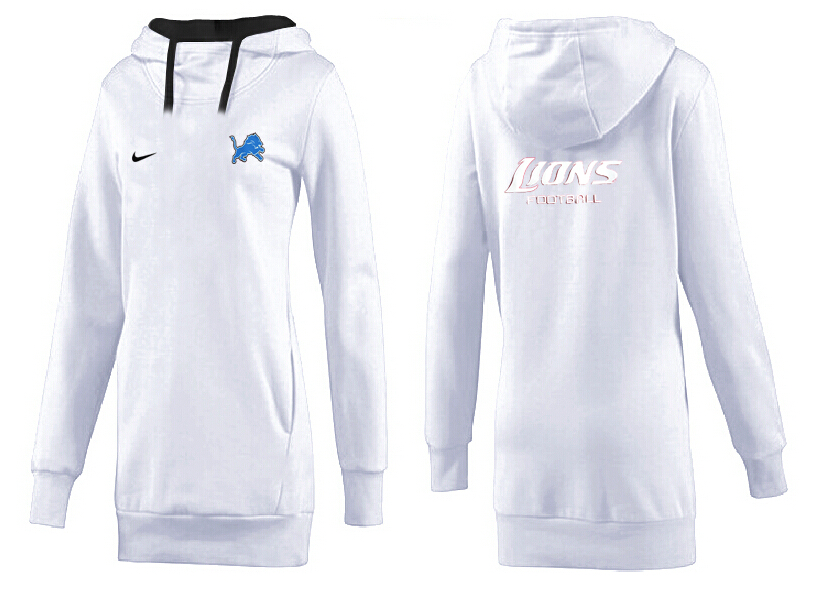 Detroit Lions Nike Womens All Time Performance Hoodie White Color