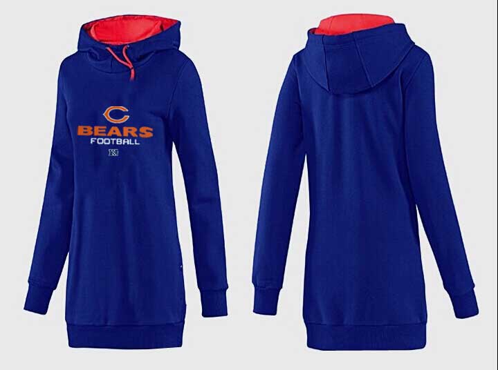 Chicago Bears Nike Womens All Time Performance Hoodie-Blue Color