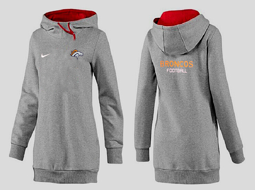 Nike Denver Broncos Womens All Time Performance Hoodie-Grey Color
