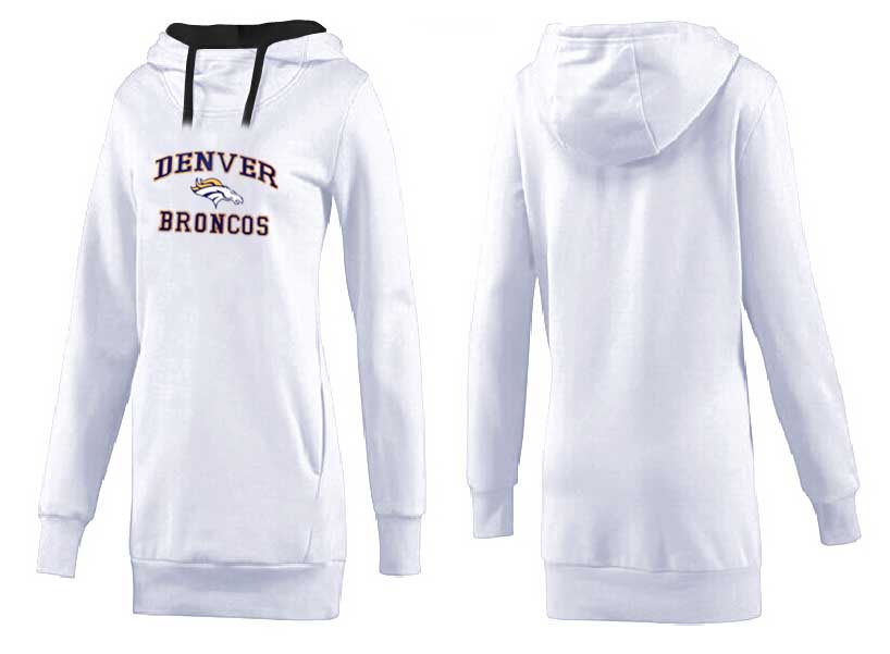 Denver Broncos Nike Womens All Time Performance Hoodie-White Color
