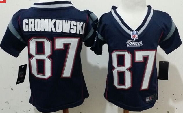 NFL New England Patriots #87 Gronkowski Blue Youth Jersey 2-5Y