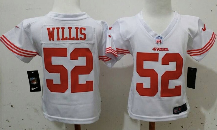 NFL San Francisco 49ers #52 Wills White Youth Jersey 2-5Y