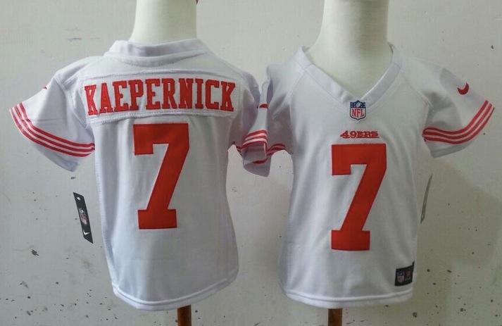 NFL San Francisco 49ers #7 Kaepernick White Youth Jersey 2-5Y