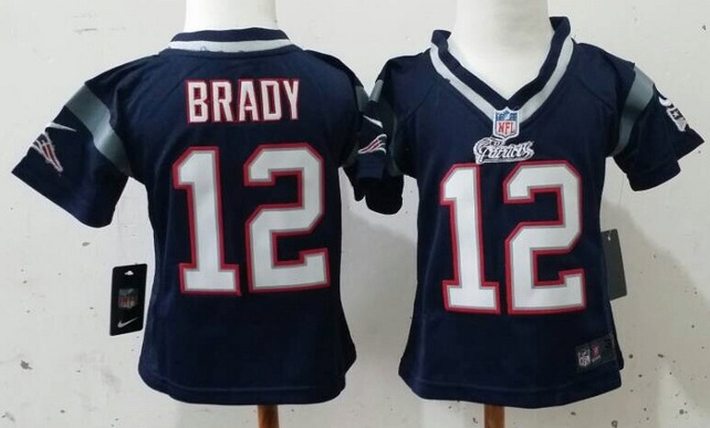 NFL New England Patriots #12 Brady Blue Youth Jersey 2-5Y