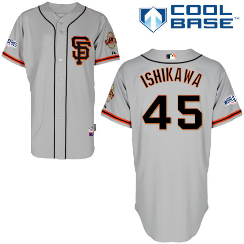 MLB  San Francisco Giants #45 Ishikawa Grey 2014 World Series Jersey