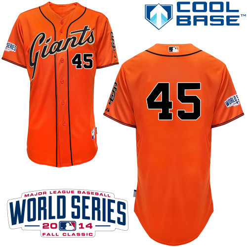 MLB  San Francisco Giants #45 Ishikawa Orange 2014 World Series Jersey