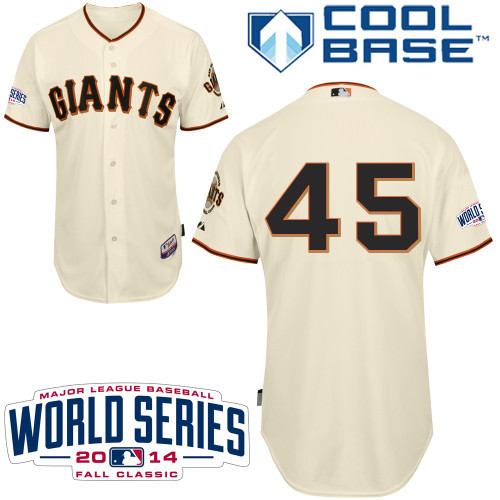 MLB  San Francisco Giants #45 Ishikawa Cream 2014 World Series Jersey