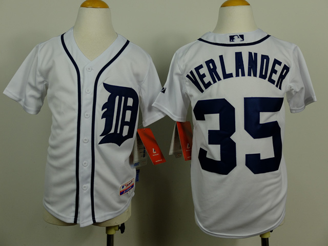 MLB Detroit Tigers #35 Yerlander White Youth Jersey