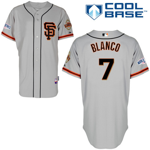 MLB  San Francisco Giants #7 Blanco Grey 2014 World Series Jersey