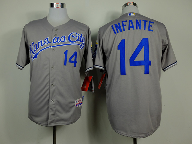 MLB Kansas City Royals #14 Infante Grey Jersey