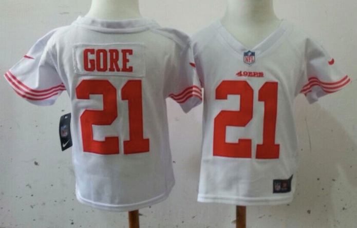 NFL San Francisco 49ers #21 Gore White Youth Jersey 2-5Y