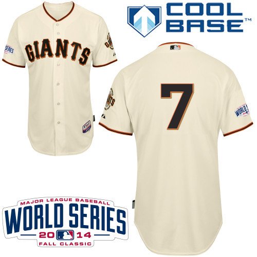 MLB  San Francisco Giants #7 Blanco Cream 2014 World Series Jersey