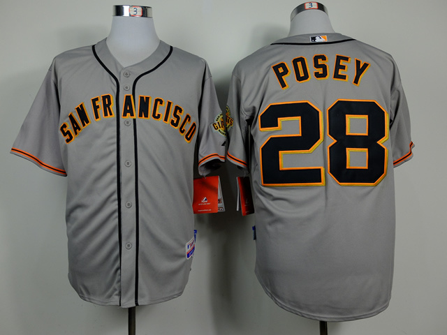 MLB  San Francisco Giants #28 Posey Grey Jersey