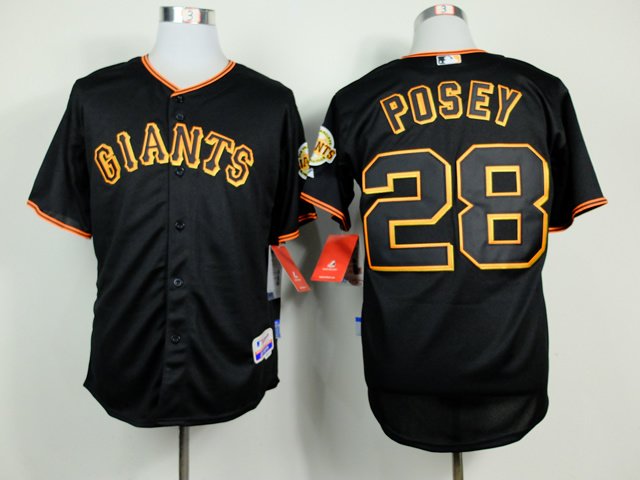 MLB San Francisco Giants #28 Posey Black Jersey