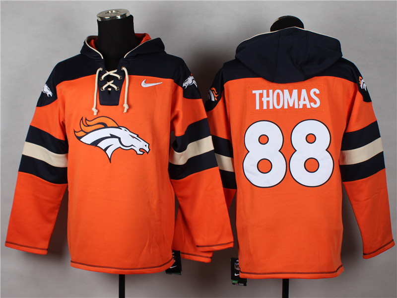 NFL Nike Denver Broncos #88 Thomas Orange Hoodie
