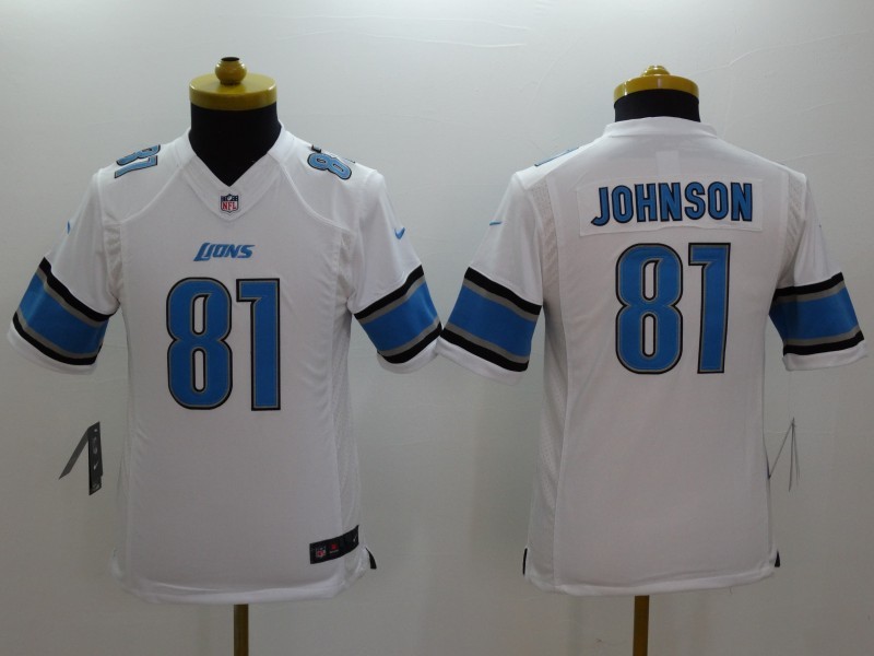 Nike Detroit Lions #81 Johnson White Youth Jersey