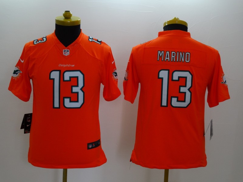 Nike Miami Dolphins #13 Marino Orange Youth Jersey