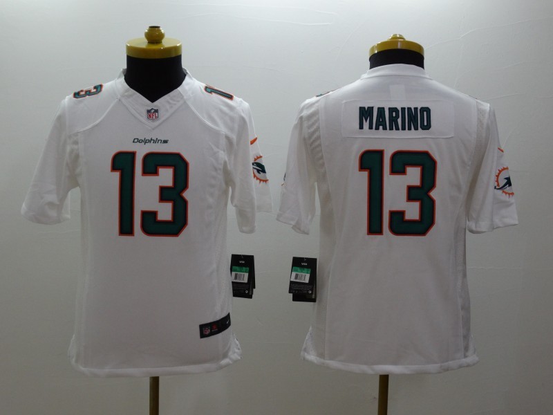 Nike Miami Dolphins #13 Marino White Youth Jersey