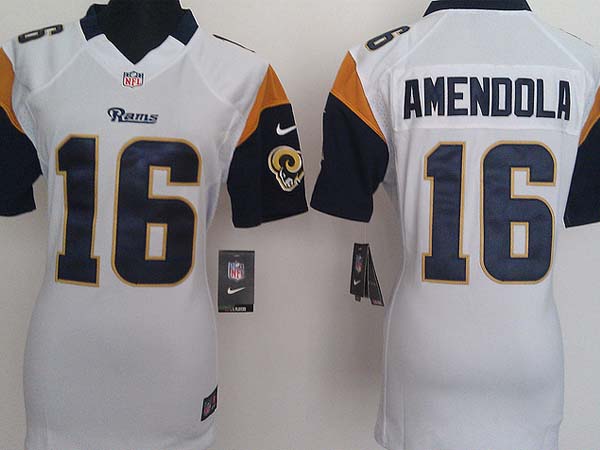 Nike St.Louis Rams #16 Amendola Womens White Jersey