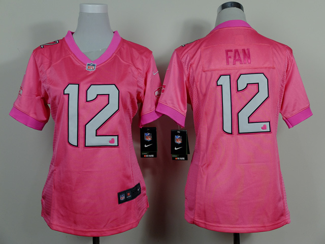 Nike NFL Seattle Seahawks #12 Fan Pink Heart Women Jersey