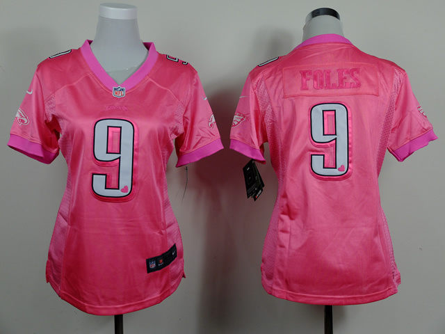 Nike Philadelphia Eagles #9 Foles Women Pink Heart Jersey