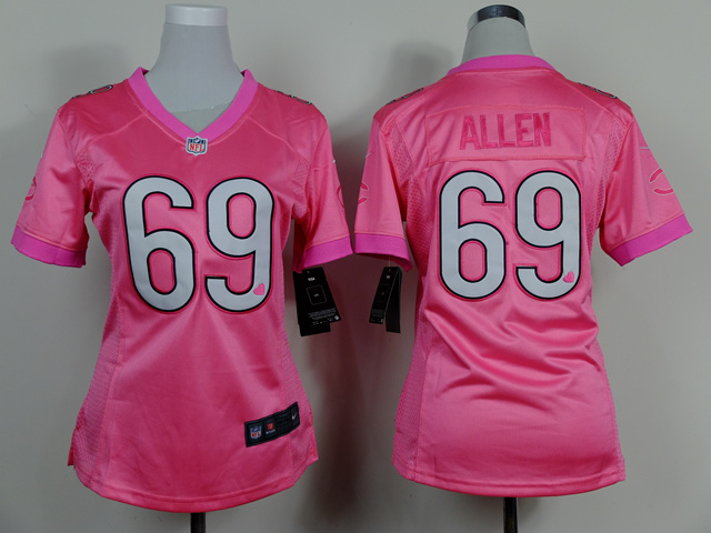 Nike NFL Chicago Bears #69 Allen Pink Heart Women Jersey