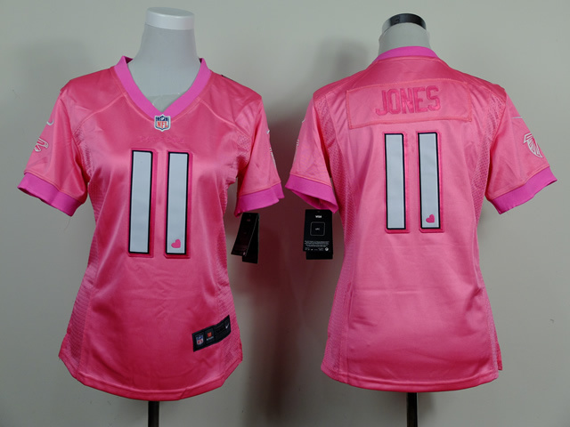 Nike NFL Altnata Falcons #11 Jones Pink Heart Women Jersey