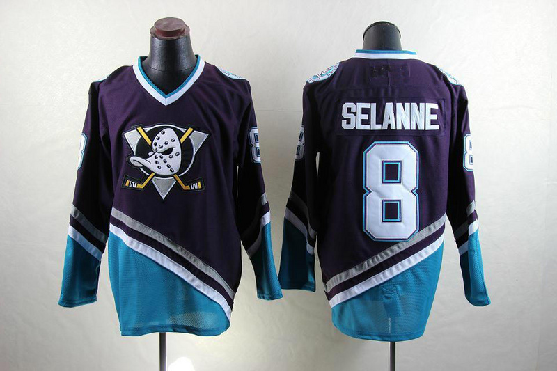 NHL Anaheim Ducks #8 Selanne Purple Jersey