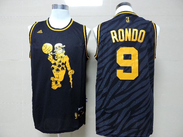 NBA NBA Boston Celtics #9 Rondo Black Fashion Jersey