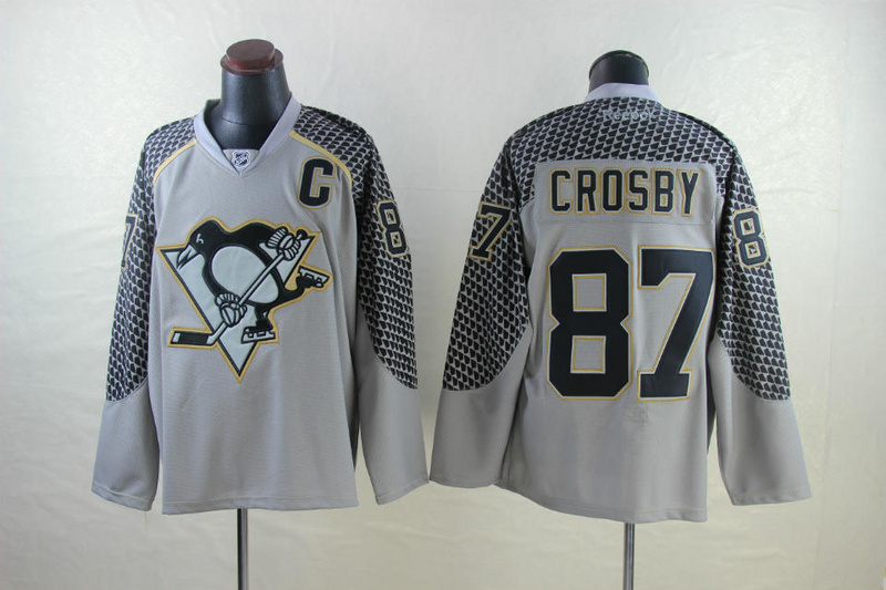 NHL Pittsburgh Penguins #87 Crosby Grey Jersey