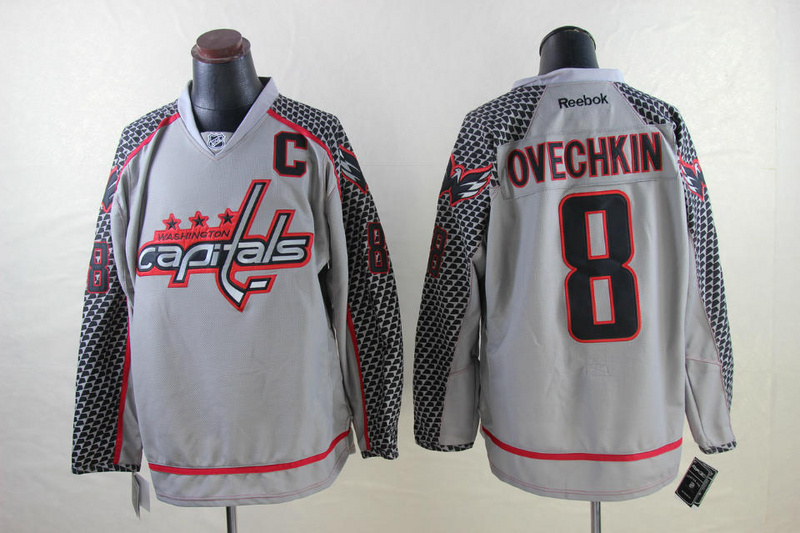 NHL Washington Capitals #8 Ovechkin Grey Jersey