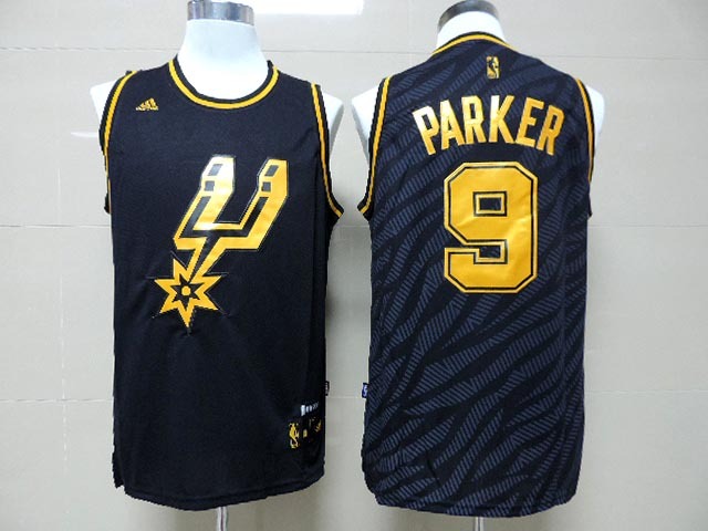 NBA San Antonio Spurs #9 Parker Black Fashion Jersey