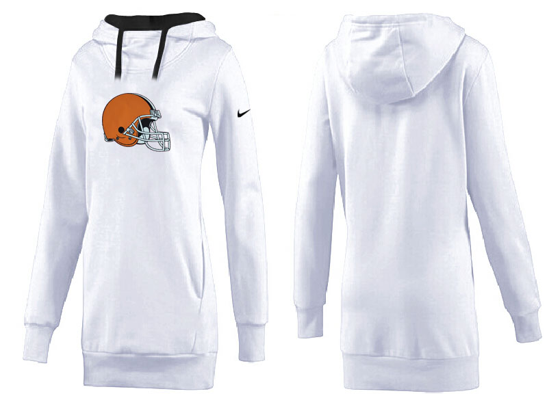Nike Cleveland Browns Womens All Time Performance Hoodie--White Color