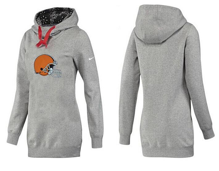 Cleveland Browns Womens All Time Performance Hoodie--Grey
