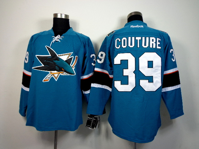 NHL San Jose Sharks #39 Couture Blue Jersey