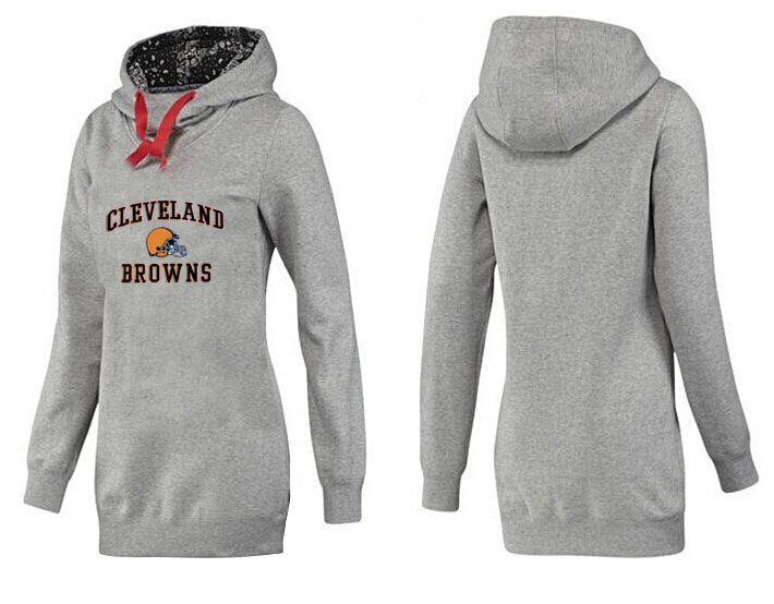 Cleveland Browns Womens All Time Performance Hoodie--Grey Color