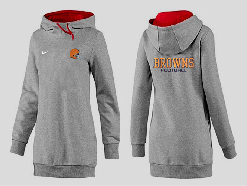 Nike Cleveland Browns Womens All Time Performance Hoodie-Grey Color