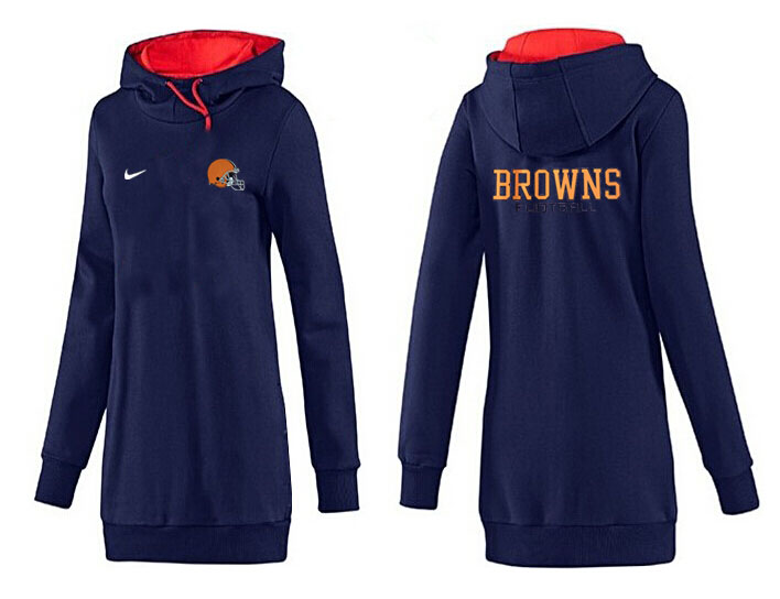 Cleveland Browns Womens All Time Performance Hoodie-D.Blue Color