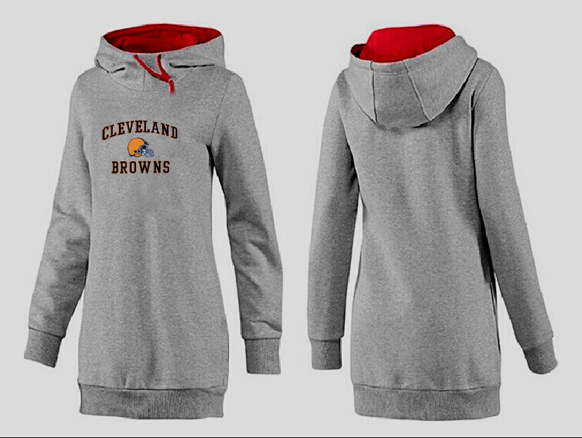 Cleveland Browns Womens All Time Performance Hoodie-Grey Color