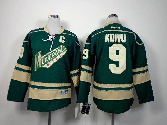 NHL Minnesota Wild #9 Koivu Green Youth Jersey