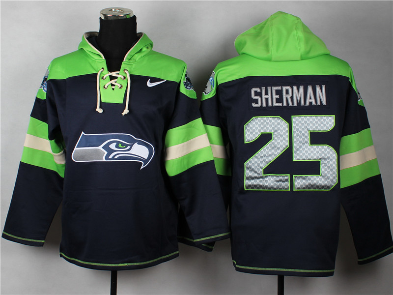 Nike NFL Seattle Seahawks #25 Sherman Green Blue Hoodie