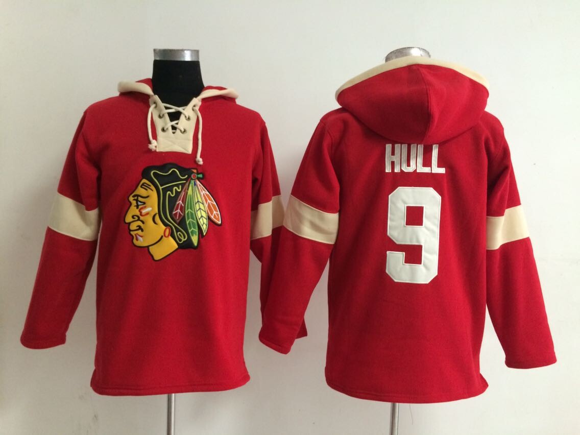 NHL Chicago Blackhawks #9 Hull Red Hoodie