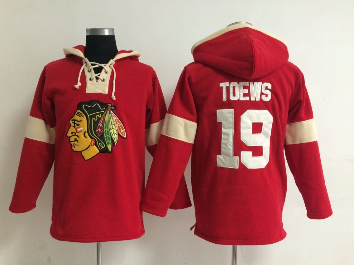 NHL Chicago Blackhawks #19 Toews Red Hoodie